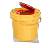 Емкость полимерная красный/желтый ПР Пластиковая ручка 2.3 л