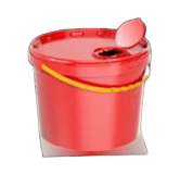 Емкость полимерная красный/желтый ПР Пластиковая ручка 5 л
