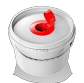 Емкость полимерная белый ПР Пластиковая ручка 3,8 л